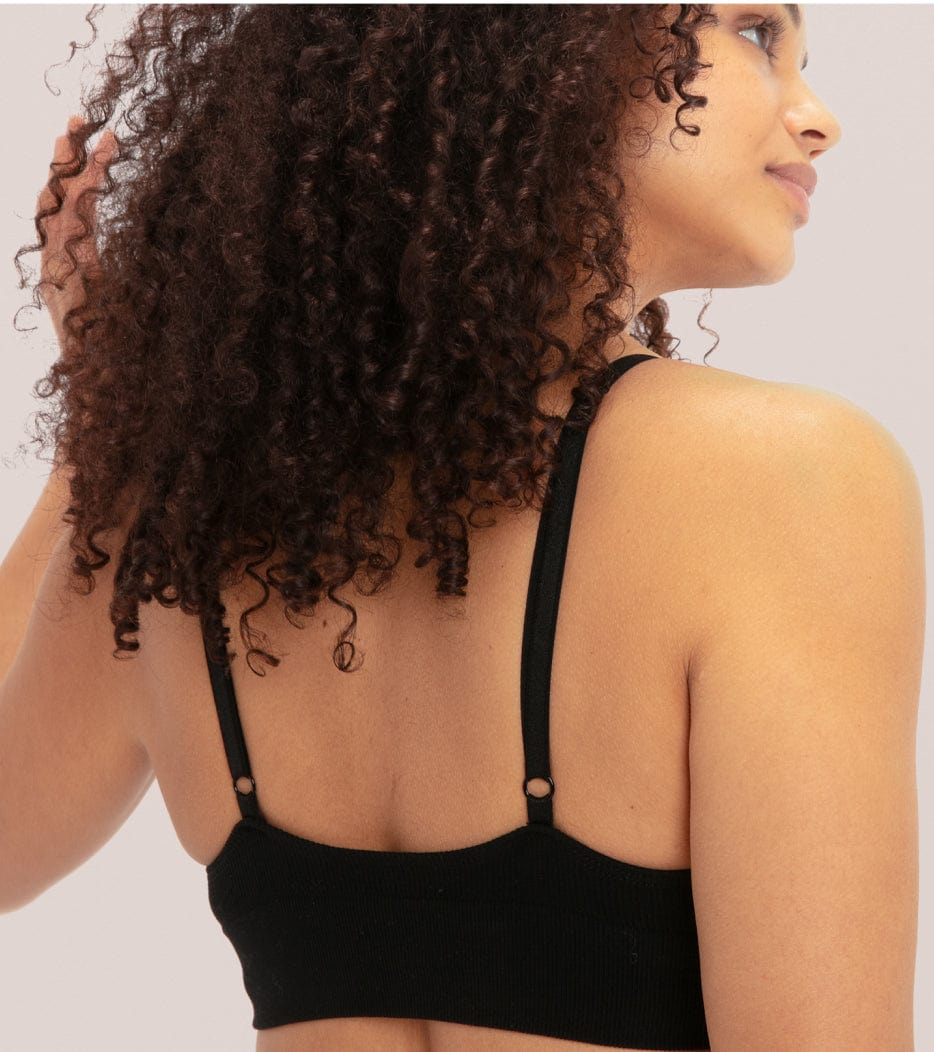 Seamless Ribbed sujetador - Negro
