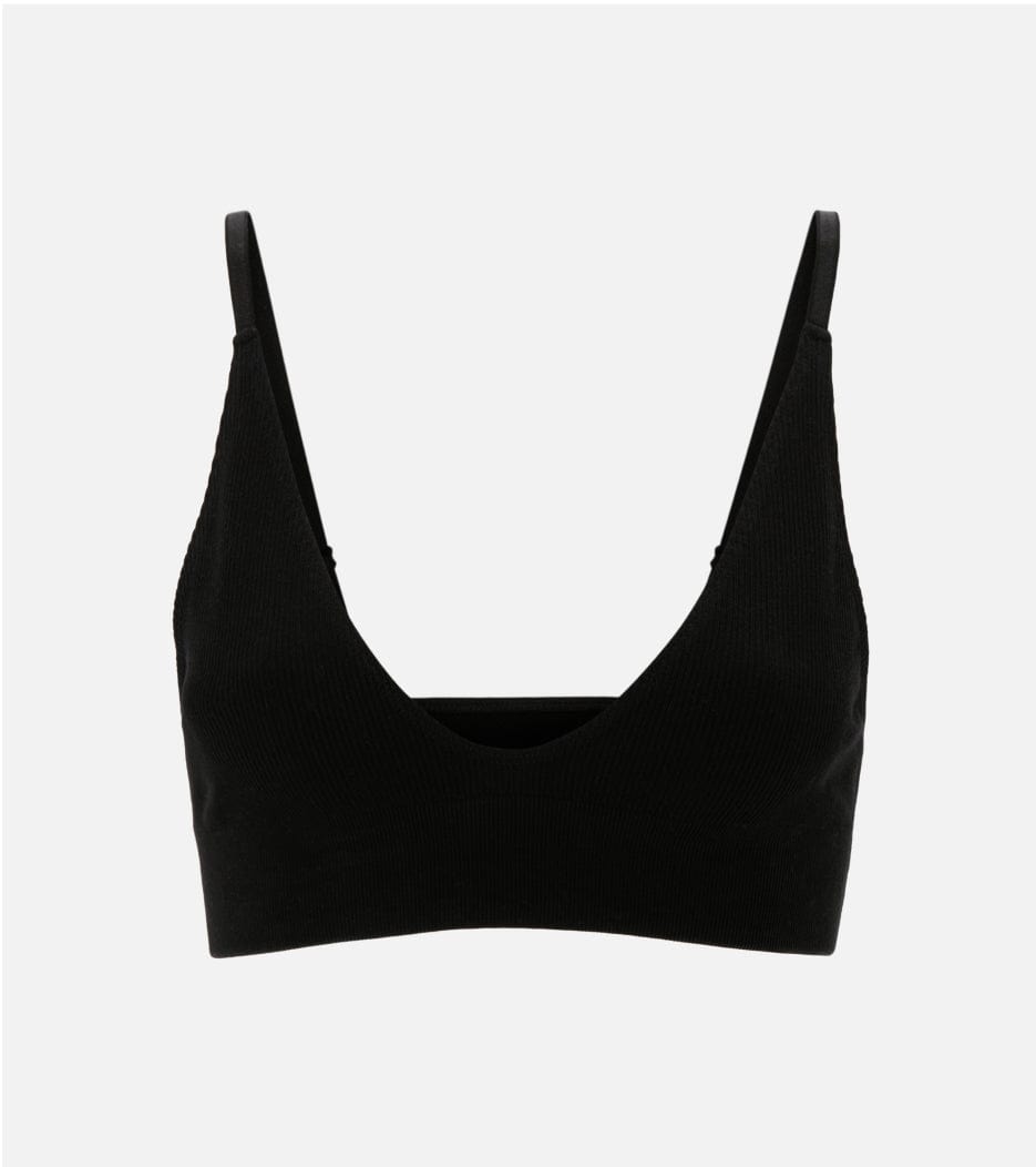 Seamless Ribbed sujetador - Negro